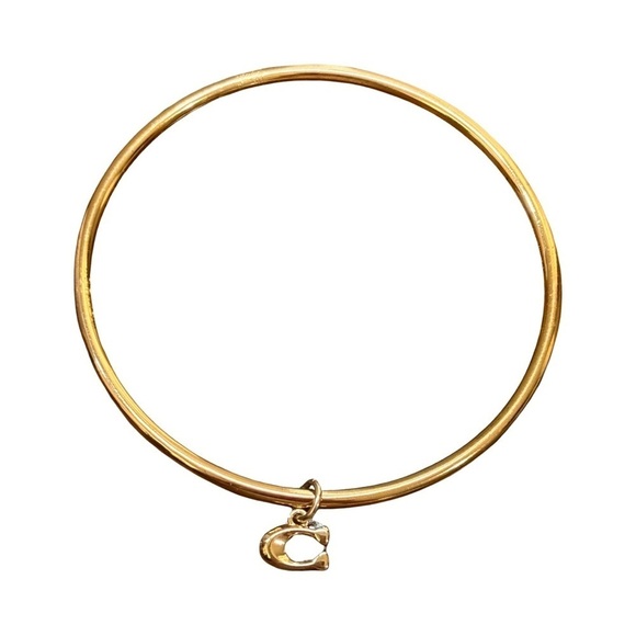 Coach 2pc goldtone bangle bracelet set 7.5 - Picture 1 of 10